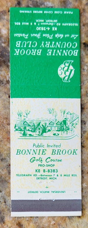 Bonnie Brook Golf Course - Matchbook (newer photo)